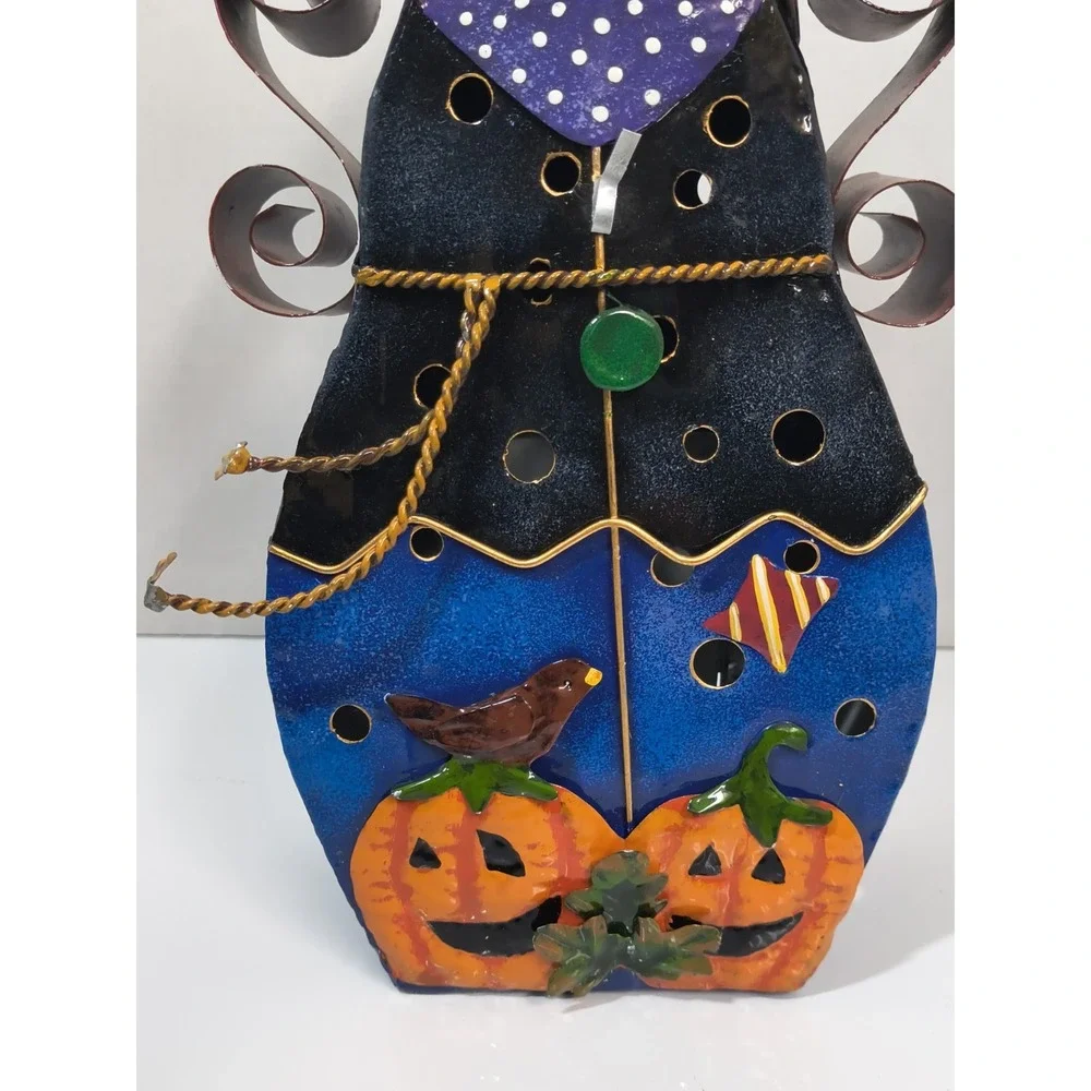 Metal Scarecrow Tea Light Candle Holder Lantern Fall Autumn Halloween Decor